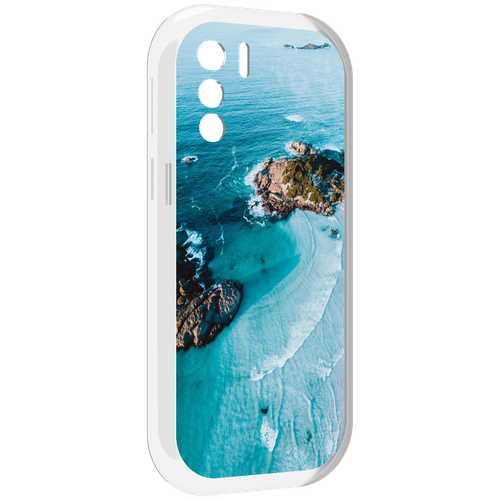 Чехол MyPads красивый голубой залив для UleFone Note 13P задняя-панель-накладка-бампер