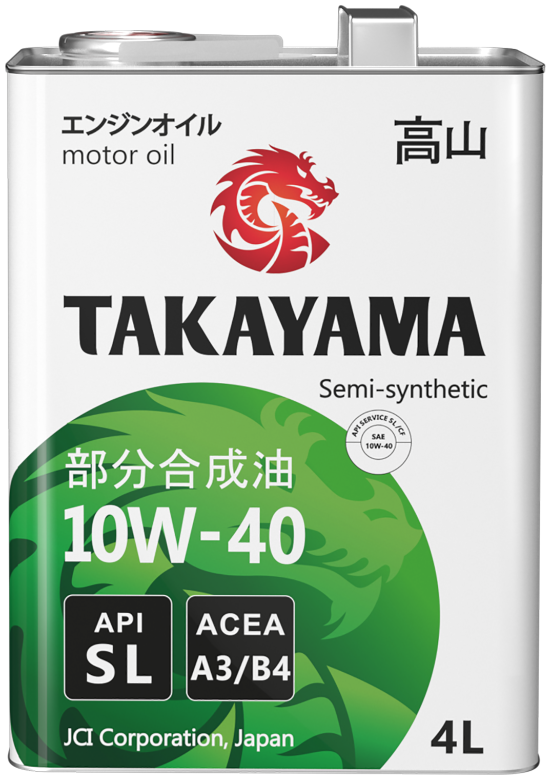 Моторное масло TAKAYAMA SAE 10W-40 API SL ACEA A3/B4 Полусинтетическое 4 л