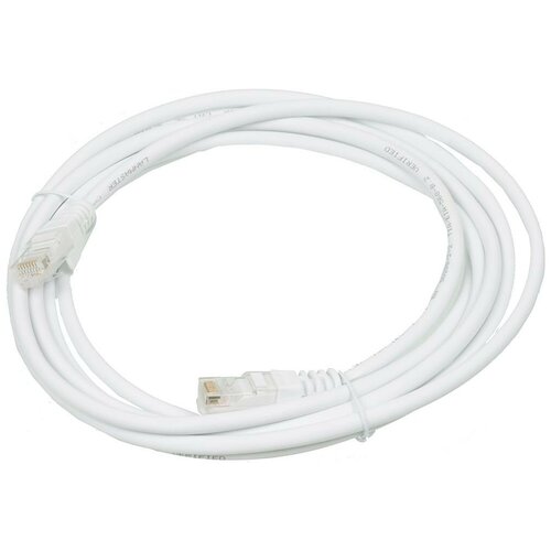 Кабель Патч-корд Lanmaster UTP LAN-PC45/U5E-3.0-WH вилка RJ-45-вилка RJ-45 кат.5е 3м белый LSZH (уп:1шт) кабель 10 м патч корд rj 45 5е utp сетевой enternet lan для соединения интернета 1000 мбит с