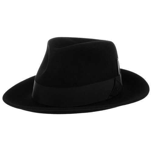 фото Шляпа федора bailey, шерсть, подкладка, размер 61, черный
