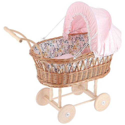 Petitcollin Wicker Doll Pram (Коляска Петитколлин для кукол до 40 см Весенние цветы)