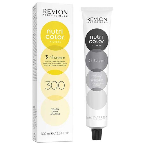 Revlon Professional Краситель прямого действия Nutri Color Filters 3 In 1 Cream, 300 yellow, 100 мл, 122 г revlon professional краситель прямого действия nutri color filters 3 in 1 cream 600 red 100 мл