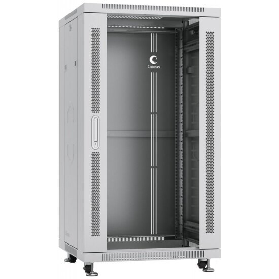 Шкаф серверный Cabeus SH-05C-22U60/80 22U 800мм дверь стекло, серый