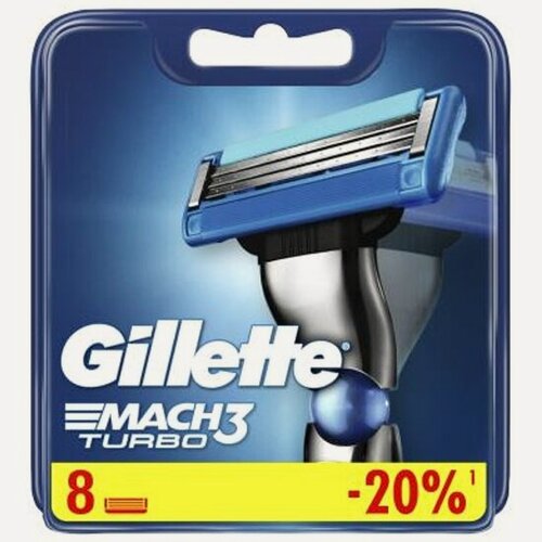 Изображение товара Сменные кассеты для бритья Gillette Mach3 Turbo, 8 шт