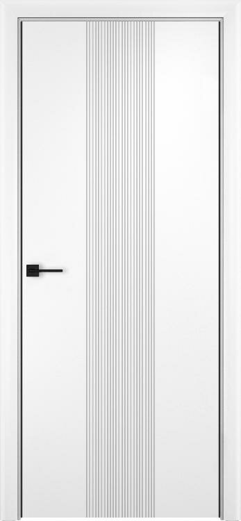 Дверь Верда Лайн-2 AL кромка с 2-х сторон экошпон Вайт 2000*800 + коробка и наличники