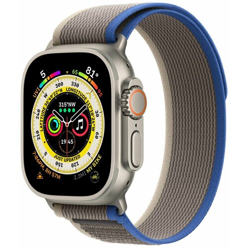 Умные часы Apple Watch Ultra 49 мм Titanium Case GPS Cellular титановыйсине-серый Trail Loop 8475900₽