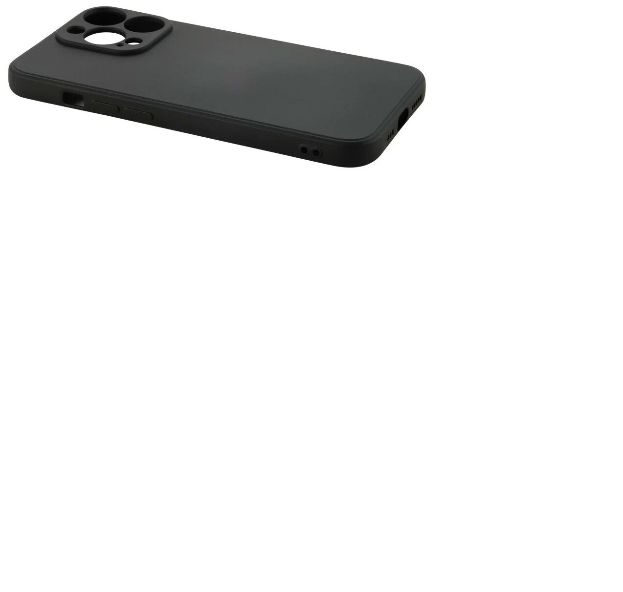 Чехол на Apple iPhone 13 Pro Max черный силиконовый с защитой камеры и с защитной подкладкой из микрофибры