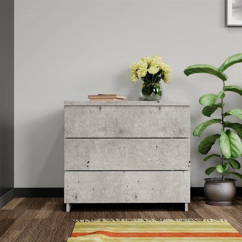 Комод для одежды и вещей Цемент с 3 ящиками 66*50*57