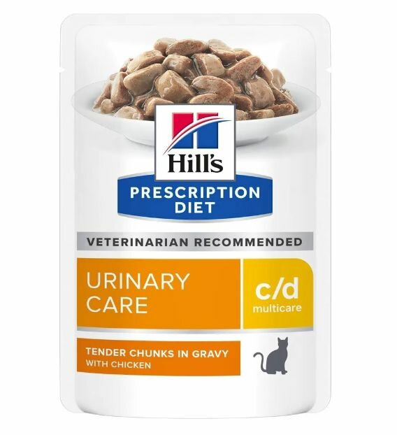 Влажный корм для кошек Hill's Prescription Diet c/d Multicare Urinary Care при профилактике мочекаменной болезни (мкб), с курицей 85 гр. (12шт.)