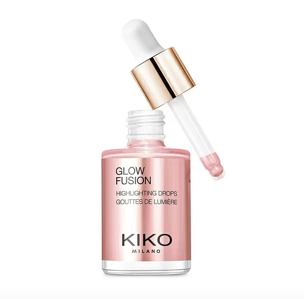 KIKO MILANO Жидкий хайлайтер для лица Glow Fusion Highlighting Drops (01 Platinum Rose)