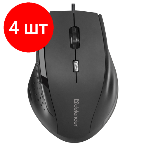 Комплект 4 шт Мышь Defender Accura MM-362 USB черный 5btnRoll 268100₽