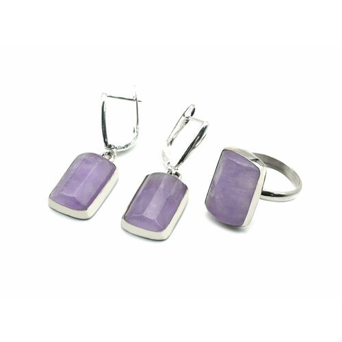 Комплект бижутерии: кольцо, аметист, размер кольца 17.5, фиолетовый