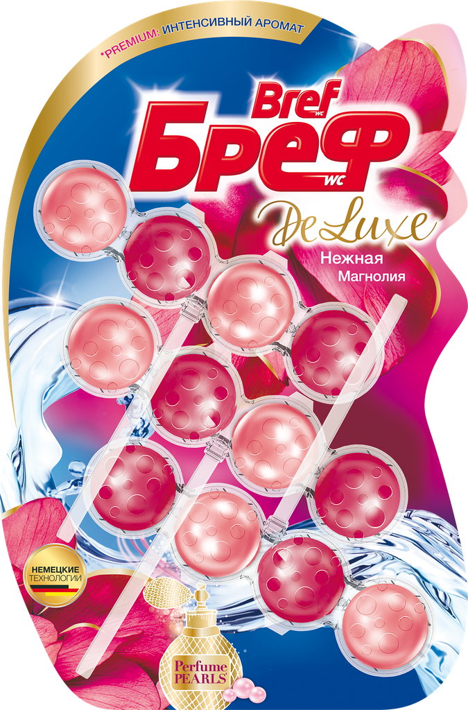 Блок для унитаза бреф DeLuxe Нежная магнолия, 3x50г