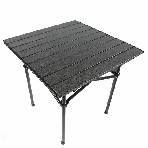 Стол туристический, складной, реечный, суперкомпактный, 70х70х65см, черный