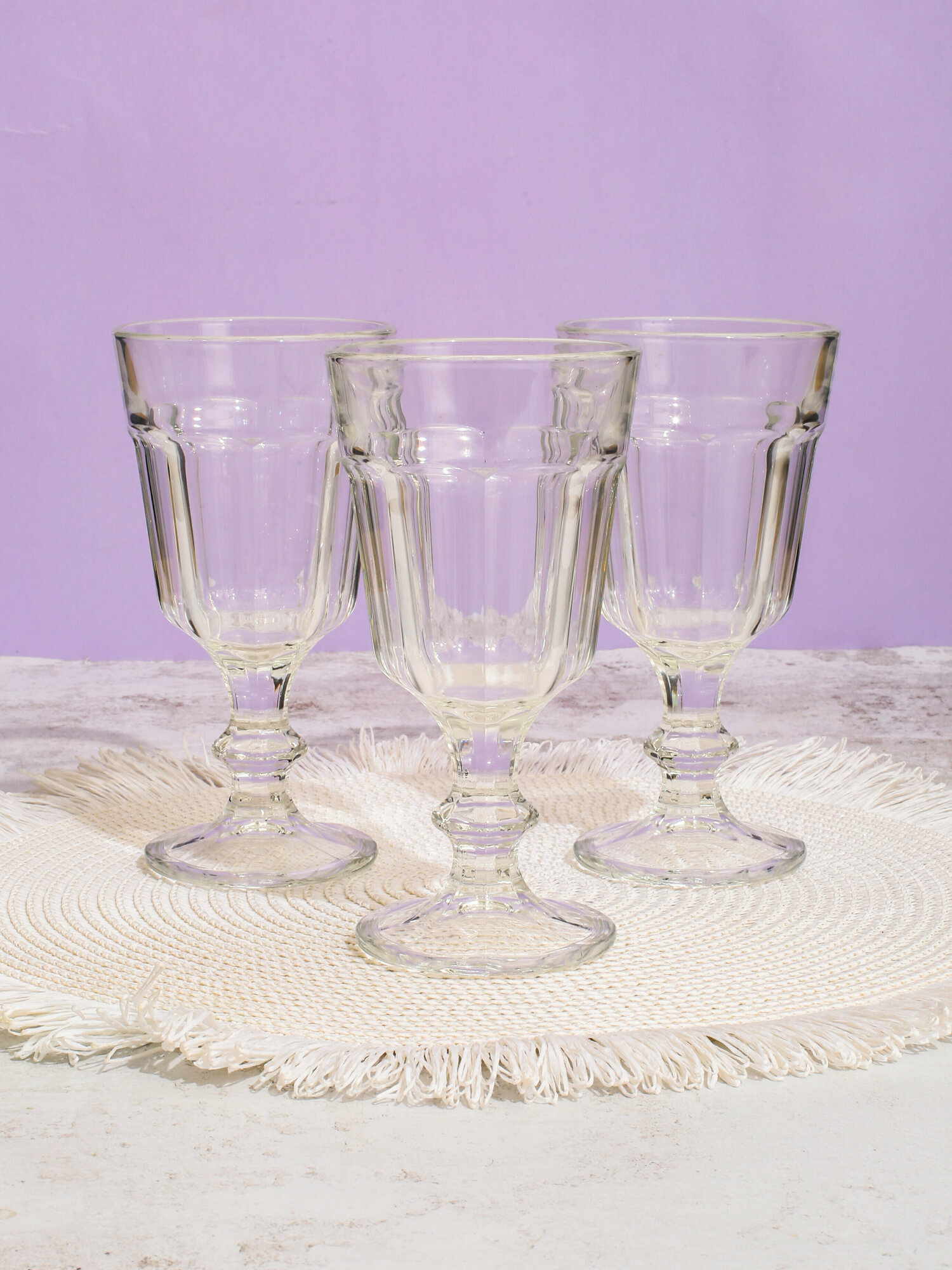 Бокал на ножке/стеклянный фужер "Норд" 200мл, граненый, прозрачный — фото 1