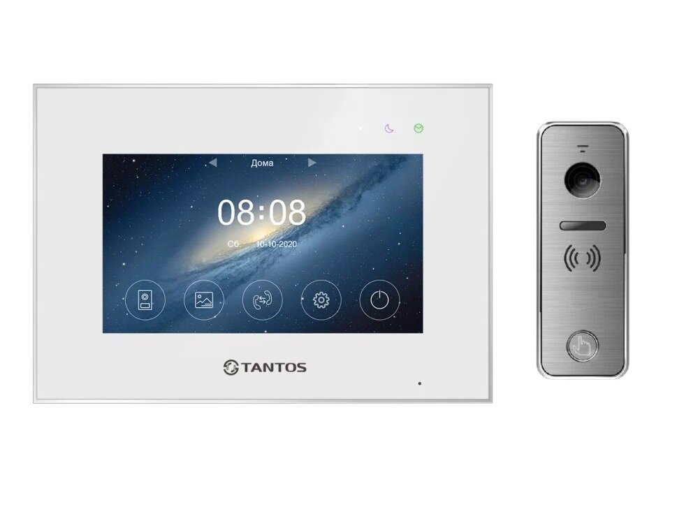 Комплект видеодомофона для дома Tantos Marilyn HD Wi-Fi IPS (white) и iPanel2 HD