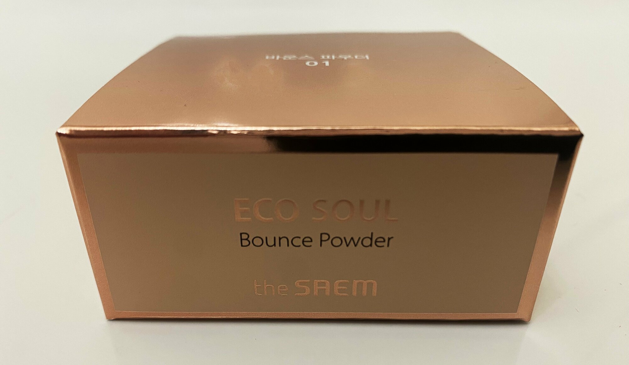 The Saem Лёгкая рассыпчатая пудра 10г Eco Soul Bounce Powder, оттенок 01. Ivory