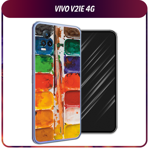 Силиконовый чехол на Vivo V21e 4G / Виво V21e 4G Акварель силиконовый чехол кот с бокалом на vivo v21e 4g виво v21e 4g прозрачный