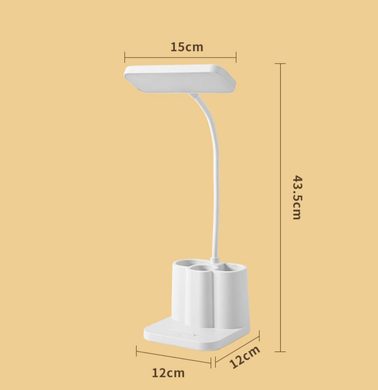 Лампа настольная светодиодная сенсорная с тремя уровнями освещения и подставкой для канцелярских принадлежностей