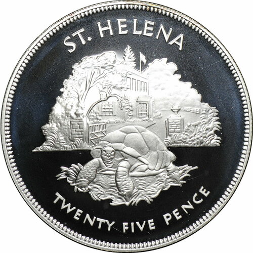 Монета 25 пенсов 1977 25 лет правлению Королевы Елизаветы II серебро Остров Святой Елены джерси 25 пенсов 1977 г 25 лет правлению королевы елизаветы ii