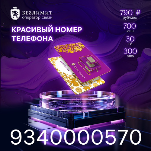 Sim карта Безлимит На связи 790 Красивый номер телефона Сим карта для интернета, часов, планшета Тарифы сим карт