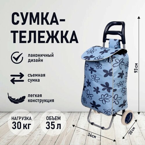 Сумка-тележка Селфи, 45 л, 30х93х33 см, голубой