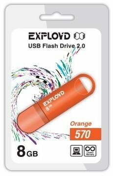 USB флэш-накопитель (EXPLOYD 8GB 570 оранжевый [EX-8GB-570-Orange])