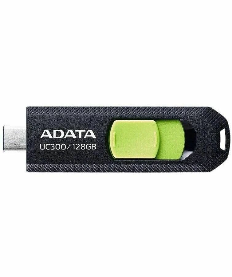 Флешка A-DATA 128GB (ACHO-UC300-128G-RBK/GN) UC300, USB 3.2/TypeC, черный/зеленый