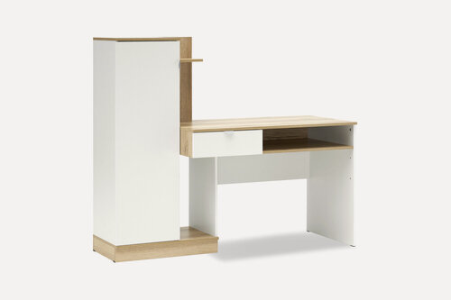 Изображение товара Стол компьютерный Нонтон Юкки белый / дуб делано 150x60x130 см