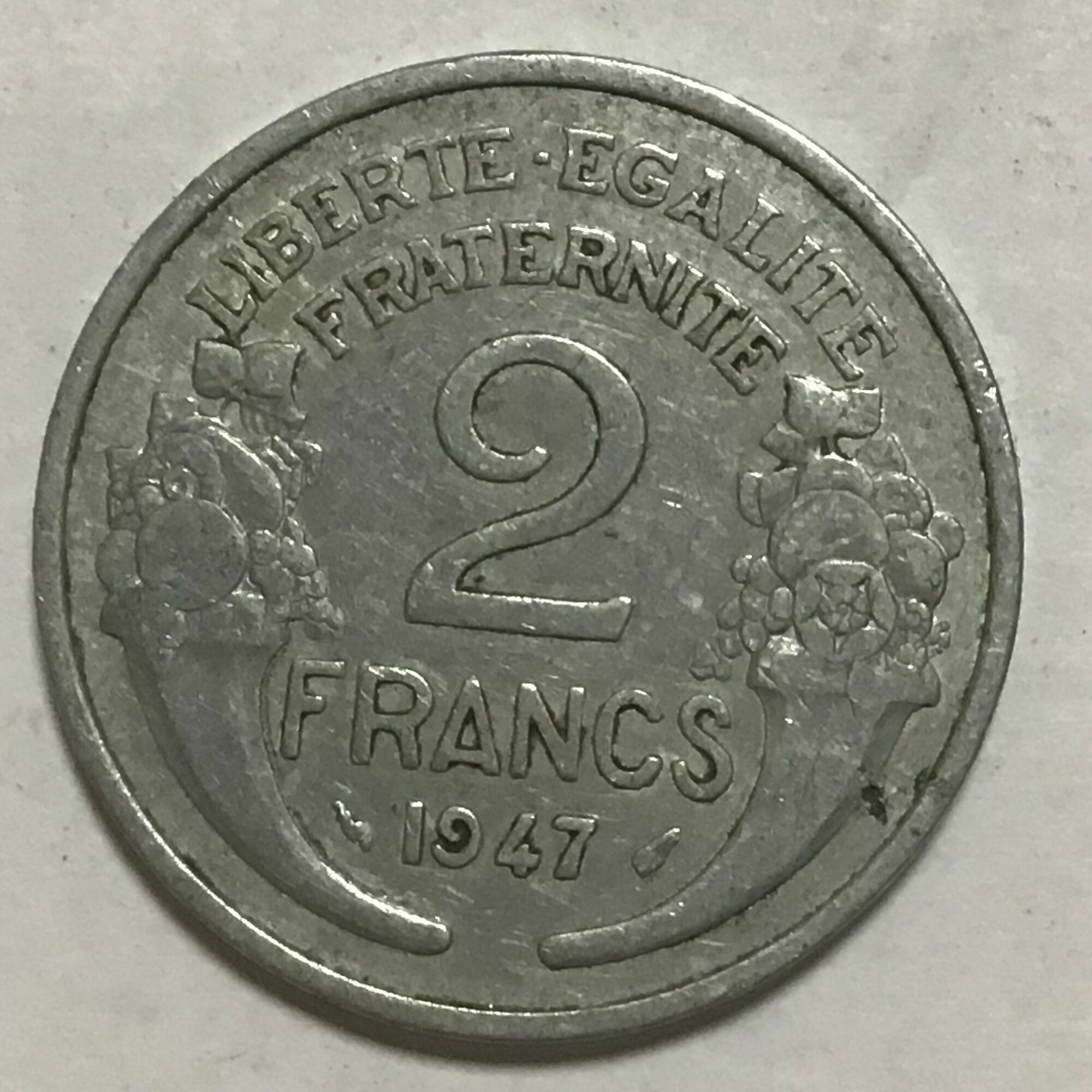 Монета Франция 2 франка 1947 год Арт 20