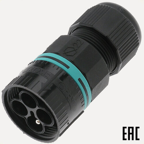 Изображение товара Вилка TEEPLUG THB.387. А4A кабельная 3Р+Е 4мм2 пластик IP68 черная Techno