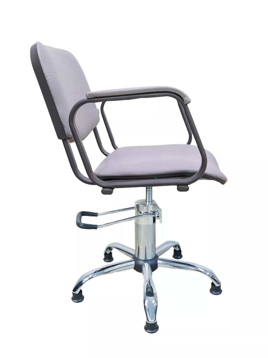 Кресло парикмахерское Kontakt серое на пятилучии — фото 1