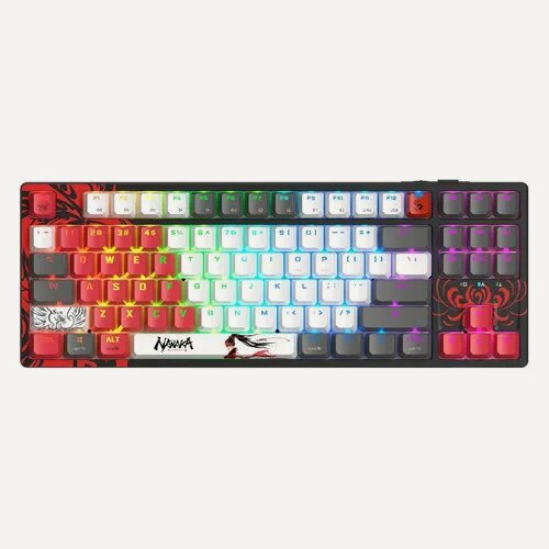 Изображение товара Клавиатура A4TECH Bloody WS87 Naraka, USB, Bluetooth/Радиоканал, черный + красный