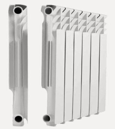 Изображение товара Радиатор металлсервис THERMA Q2 500/80, алюминиевый, 6 секций, боковое подключение, белый