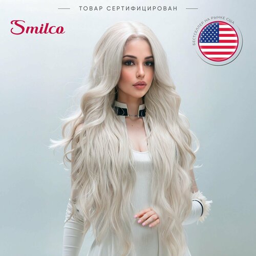 Парик Smilco, искусственный, светло-пепельный блонд, термостойкий, длина 76см
