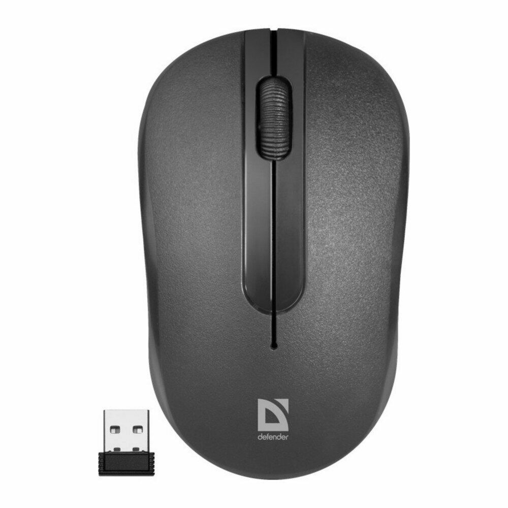 Мышь беспроводная DEFENDER Hit MM-495 black (USB 3 кнопки оптическая 1600dpi) (52495)