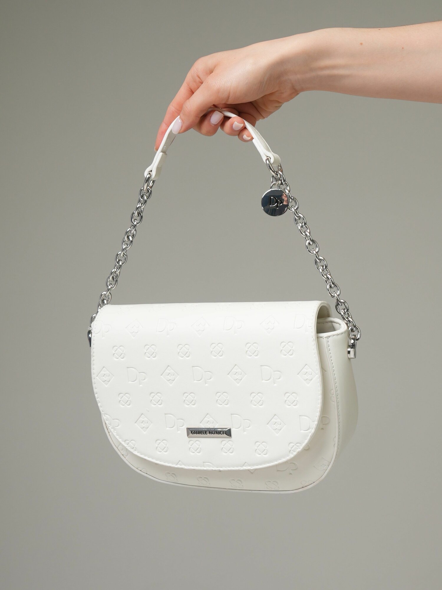 Сумка клатч Daniele Patrici, фактура матовая, белый — фото 1