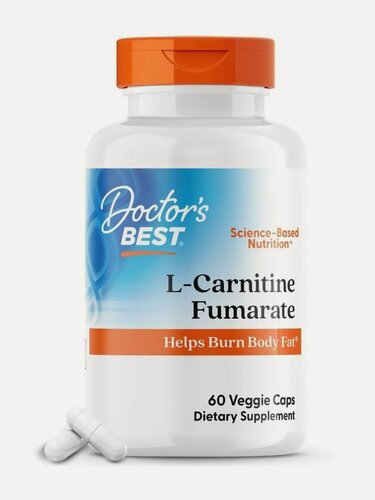 Изображение товара Doctors Best, L-карнитин фумарат с карнитинами Biosint, 855 мг, 60 вегетарианских капсул