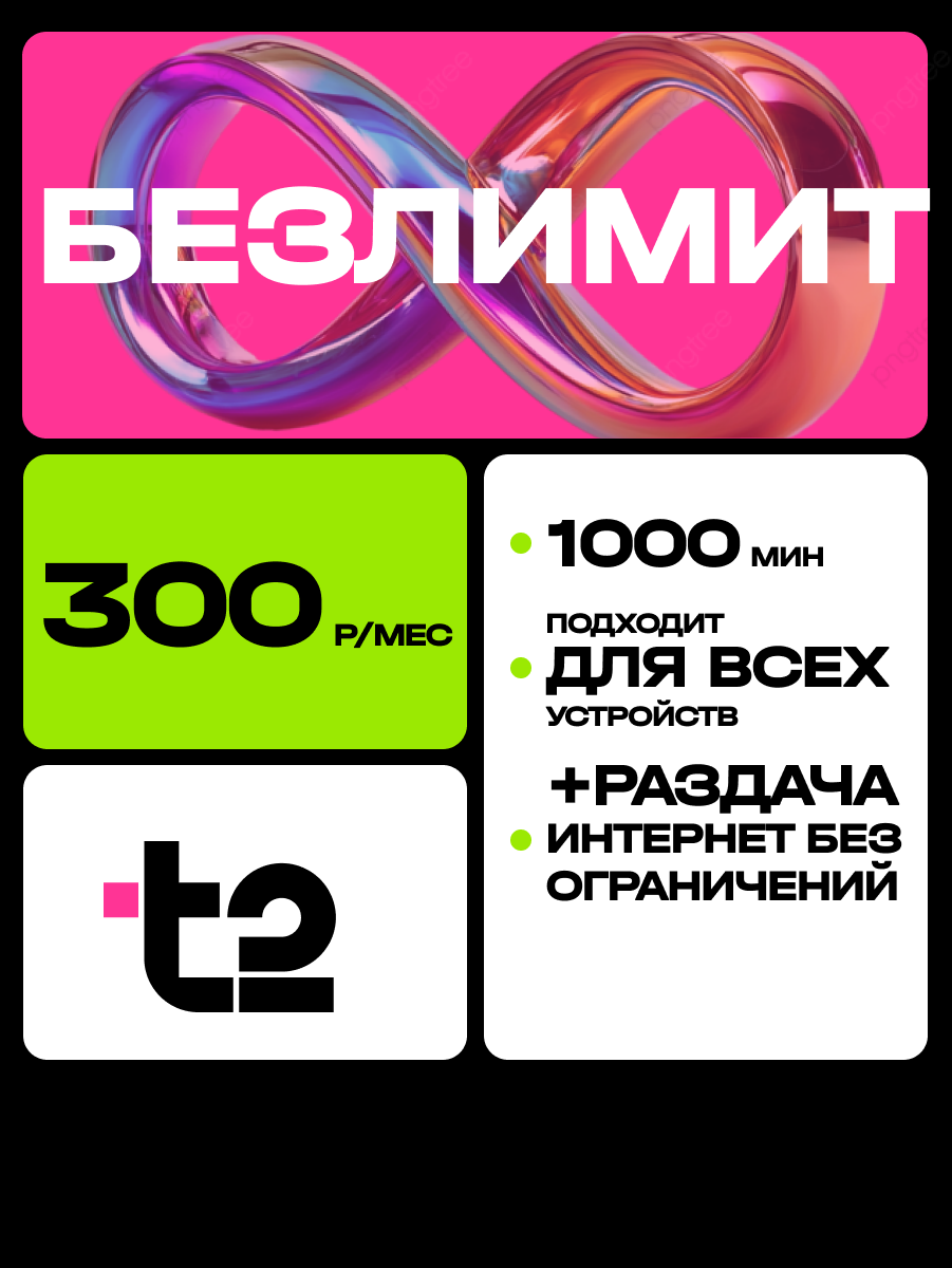 Сим-карта теле 2 с безлимитным интернетом для всех устройств