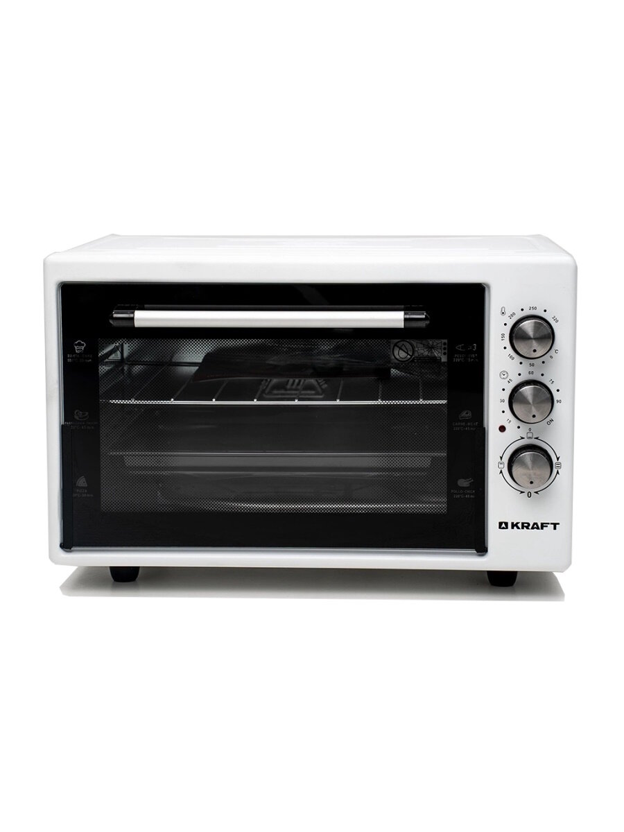 Мини-печь KRAFT KF-MO 3800 W 1800 Вт, 38 л, до 320 °C, белый