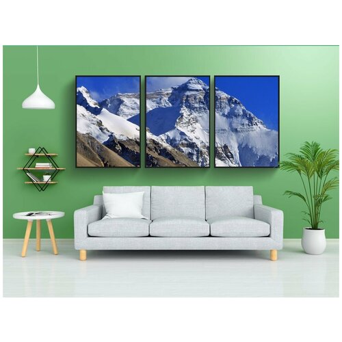 фото Набор модулных постеров для интерьера "снег, гора, зима" 60x90 см. в тубусе, без рамки lotsprints