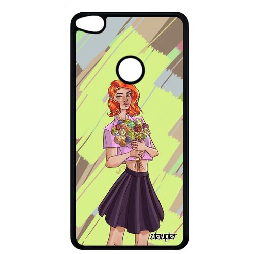 фото Противоударный чехол на телефон // huawei p9 lite 2017 // "девушка и цветы" портрет манга, utaupia, цветной