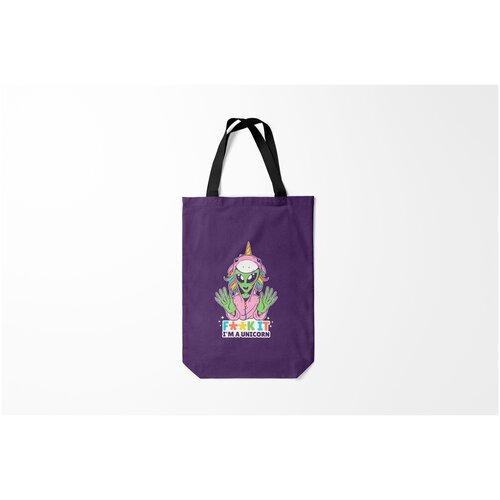 фото Сумка-шоппер / 31х42 см / популярные иллюстрации / инопланетяне пришельцы пришелец единорог burnettie