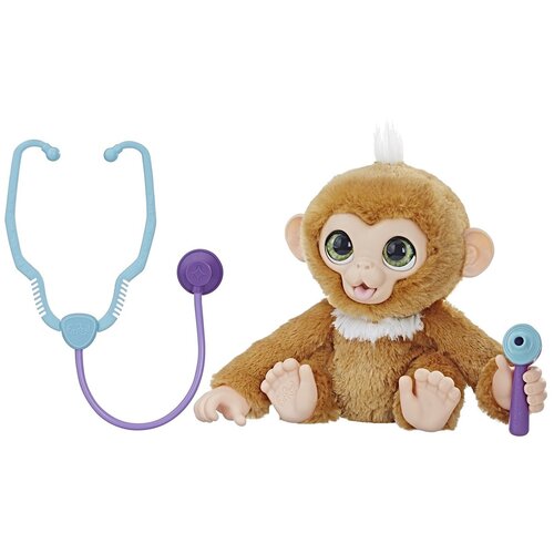 Купить Интерактивная мягкая игрушка FurReal Friends Вылечи обезьянку E0367, коричневый
