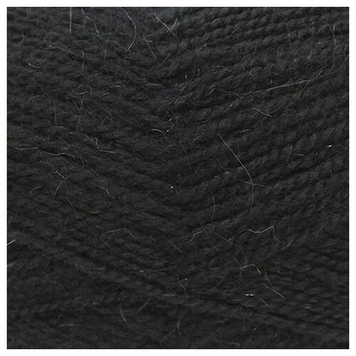 Пряжа для вязания Пехорка 'Великолепная' (30%ангора, 70%акрил) (02-Черный), 10 мотков