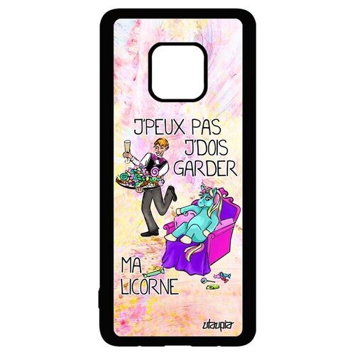 фото Дизайнерский чехол для // huawei mate 20 pro // "не могу - сижу с единорогом!" юмор крутой, utaupia, светло-зеленый