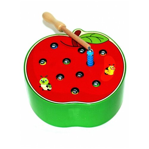 Сортер магнитная рыбалка/Игрушка магнитная рыбалка/Обучающая развивающая игра Поймай гусеницу, Страна Монтессори