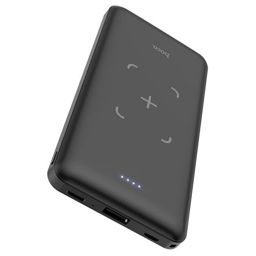 фото Внешний аккумулятор 10000 mah j50 hoco черный с функцией беспроводной зарядки