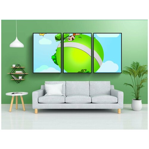 фото Набор модулных постеров для интерьера "земля, мир, планета" 60x90 см. в тубусе, без рамки lotsprints