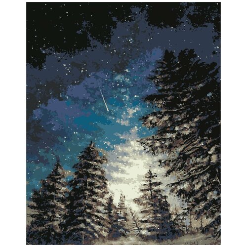 Картина по номерам Hobruk Зимний лес 40х50 см. картина по номерам зимний рассвет 40х50 см